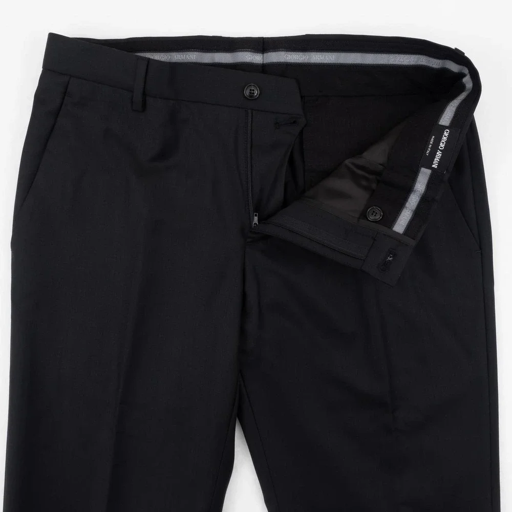 NWOT Giorgio Armani Virgin Wool Cashmere Dress Pants Men's 48 Black
